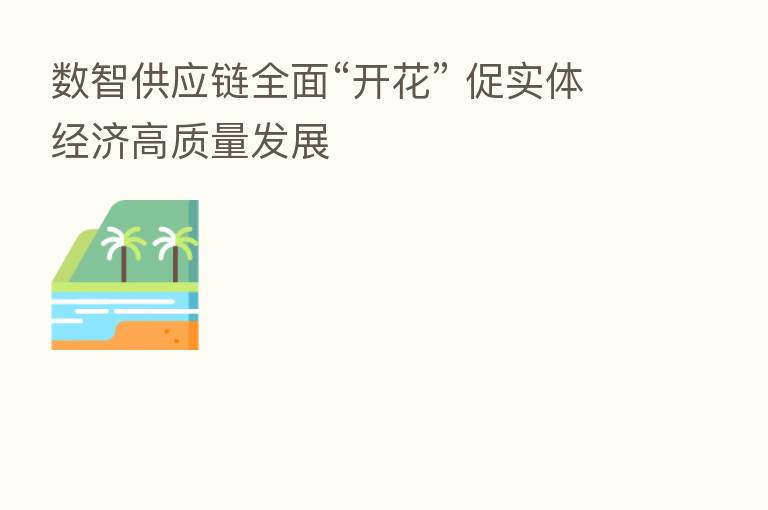 数智供应链全面“开花” 促实体经济高质量发展