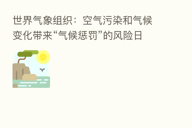 世界气象组织:空气污染和气候变化带来“气候惩罚”的风险日益加剧