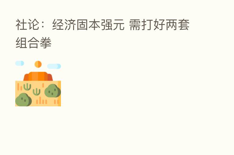 社论:经济固本强元 需打好两套组合拳