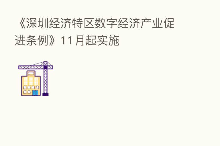 《深圳经济特区数字经济产业促进条例》11月起实施
