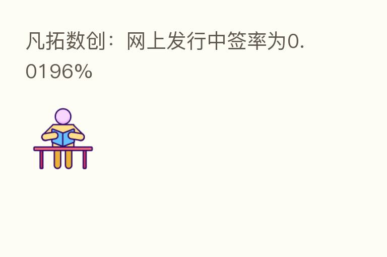 凡拓数创:网上发行中签率为0.0196%