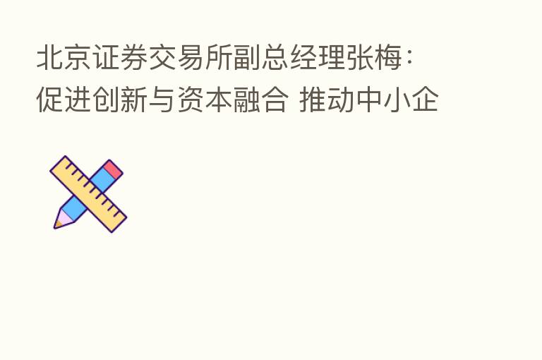 北京证券交易所副总经理张梅:促进创新与资本 推动中小企业融入新发展格局