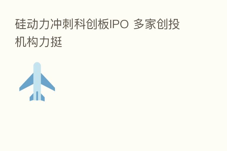 硅动力冲刺科创板IPO 多家创投机构力挺