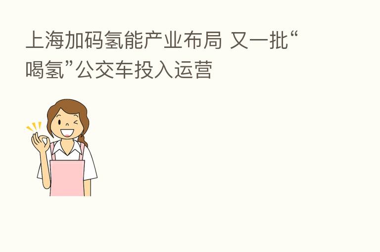 上海加码氢能产业布局 又一批“喝氢”公交车投入运营