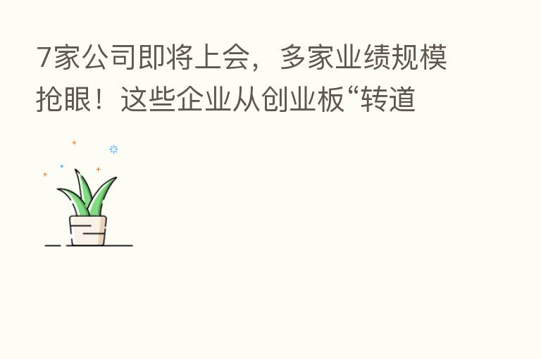 7家公司即将上会,多家业绩规模抢眼!这些企业从创业板“转道”北交所...