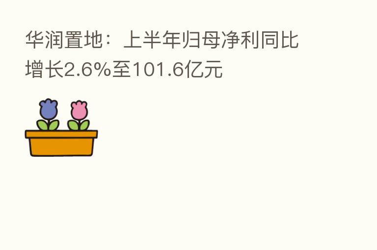 华润置地:上半年归母净利同比增长2.6%至101.6亿元