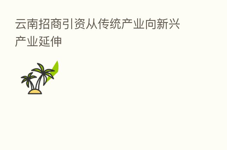 云南招商引资从传统产业向新兴产业延伸