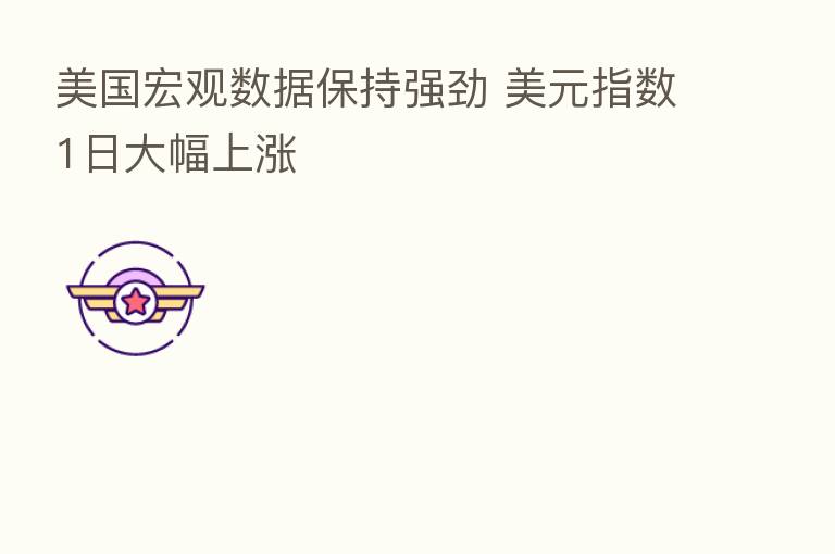 美国宏观数据保持强劲 美元指数1日大幅上涨