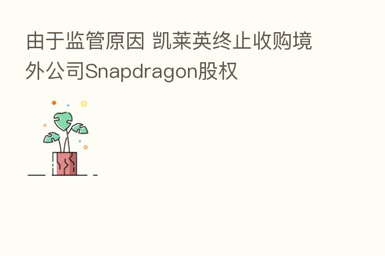 由于监管原因 凯莱英终止收购境外公司Snapdragon股权