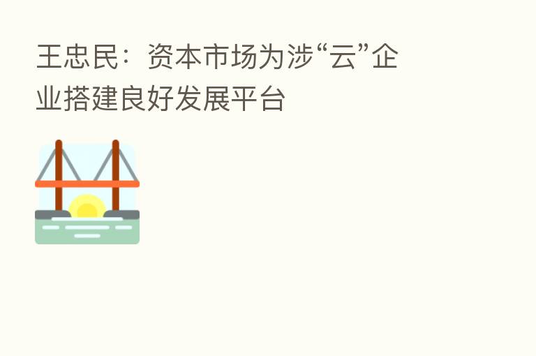 王忠民:资本市场为涉“云”企业搭建良好发展平台