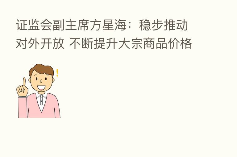 证监会副主席方星海:稳步推动对外开放 不断提升大宗商品价格的国际影响力