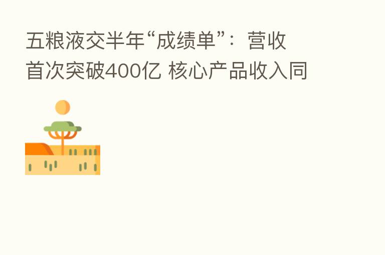 五粮液交半年“成绩单”:营收首次突破400亿 核心产品收入同比增近两成
