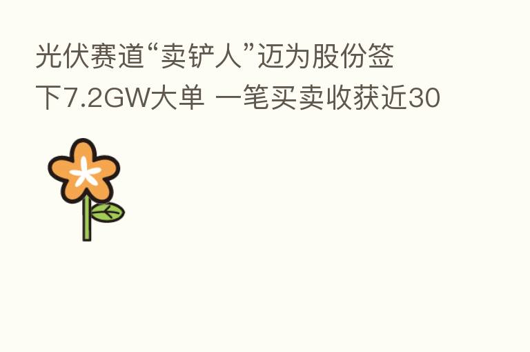 光伏赛道“卖铲人”迈为股份签下7.2GW大单 一笔买卖收获近30个“小目标”
