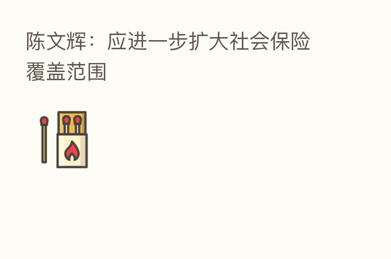 陈文辉：应进一步扩大社会      覆盖范围