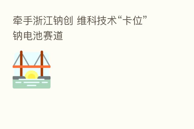 牵手浙江钠创 维科技术“卡位”钠电池赛道