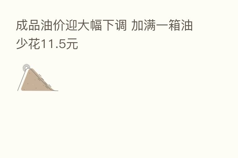 成品油价迎大幅下调 加满一箱油少花11.5元