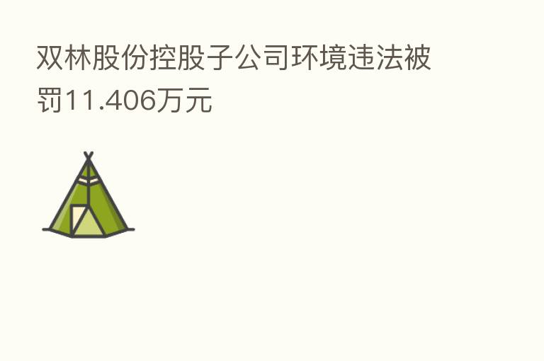 双林股份控股子公司环境违法被罚11.406万元