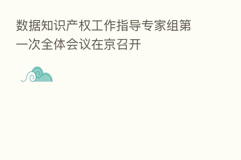 数据知识产权工作指导专家组 一次全体会议在京召开