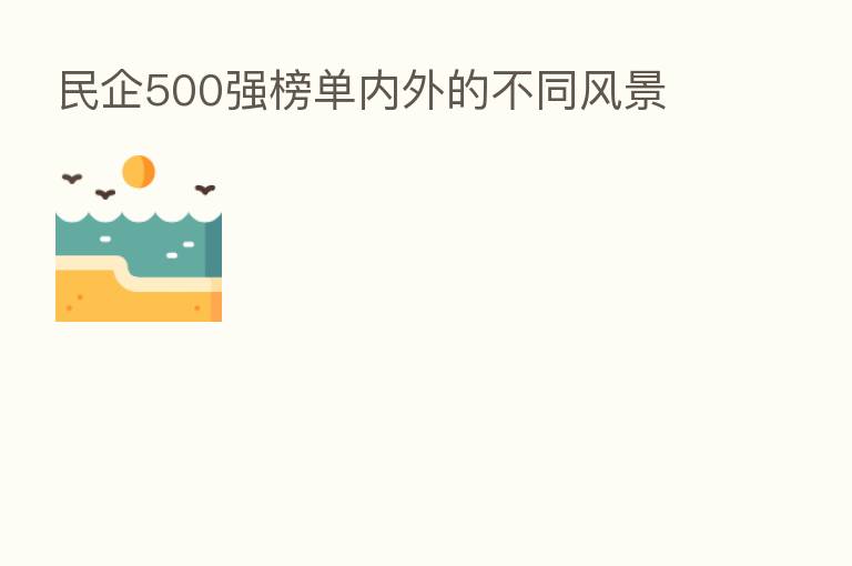 民企500强榜单内外的不同风景