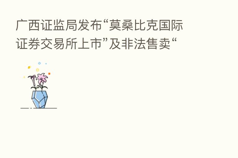 广西证监局发布“莫桑比克国际证券交易所上市”及非法售卖“原始股”活动风险警示