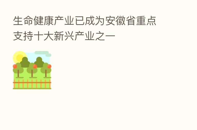 生命健康产业已成为安徽省重点支持十大新兴产业之一