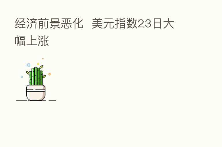 经济前景恶化 美元指数23日大幅上涨