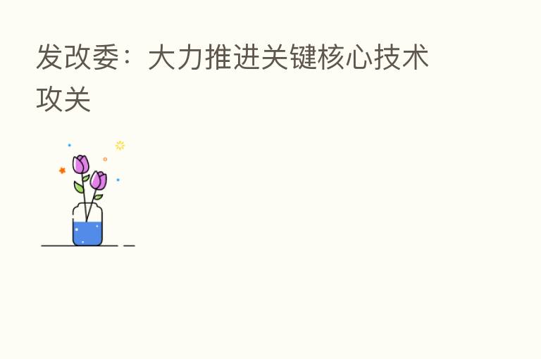 发改委:大力推进关键核心技术攻关