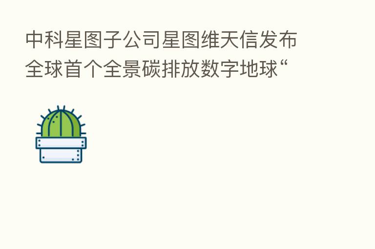 中科星图子公司星图维天信发布全球首个全景碳排放数字地球“碳星球”