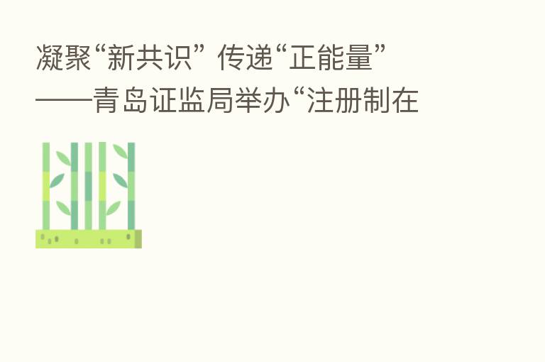 凝聚“新共识” 传递“正能量”——青岛证监局举办“注册制在青岛·青岛资本力量”之“舆你同行”专题活动