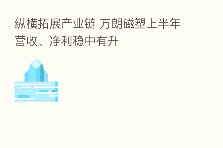 纵横拓展产业链 万朗磁塑上半年营收、净利稳中有升