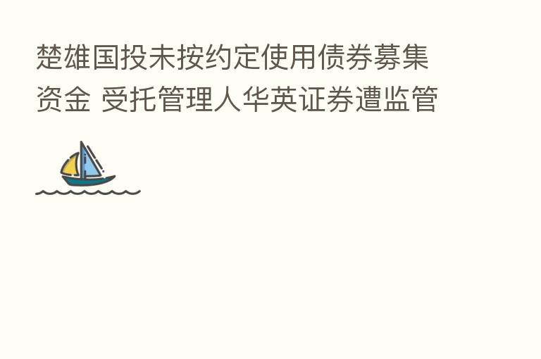 楚雄国投未按约定使用债券募集资金 受托管理人华英证券遭监管警示