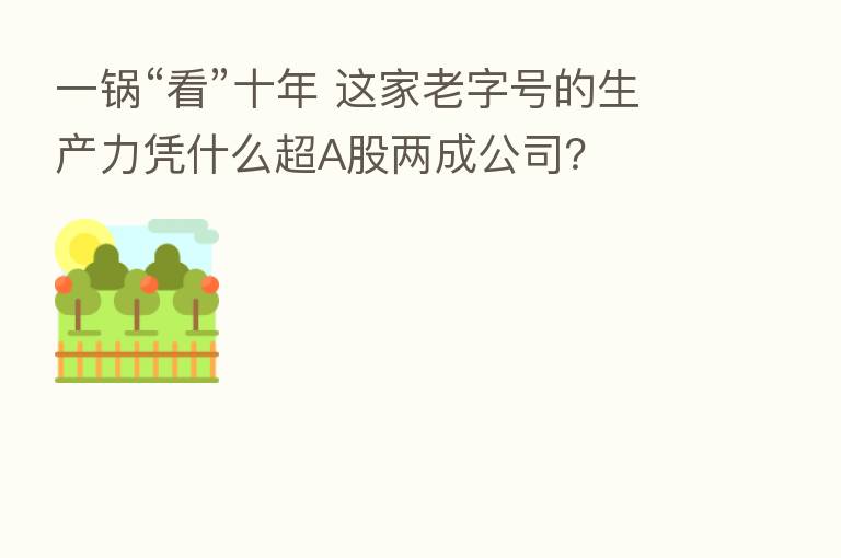 一锅“看”十年 这家老字号的生产力凭什么超A股两成公司?