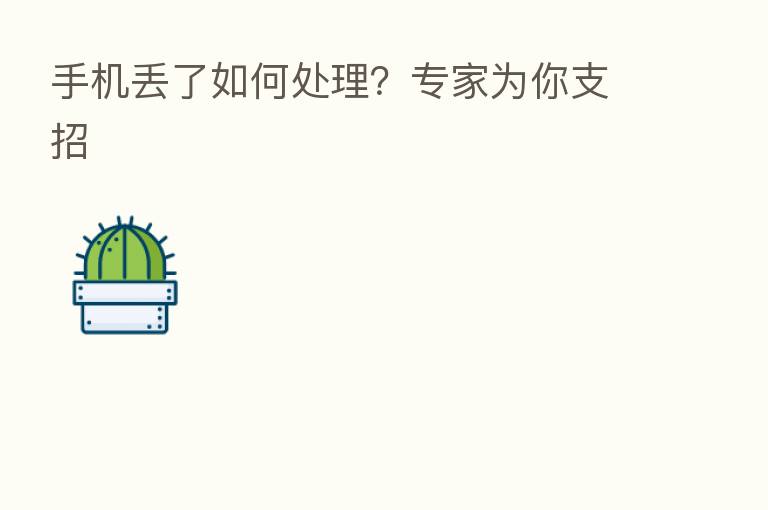 手机丢了如何处理?专家为你支招