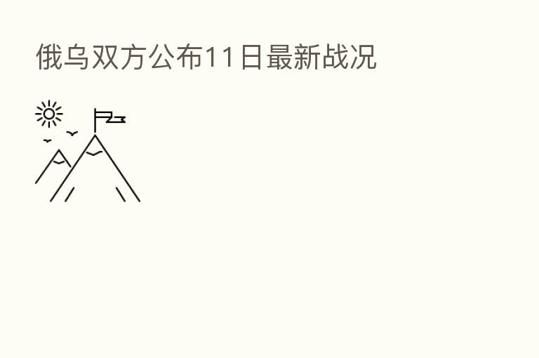 俄乌双方公布11日新 战况
