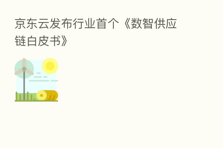 京东云发布行业首个《数智供应链白皮书》