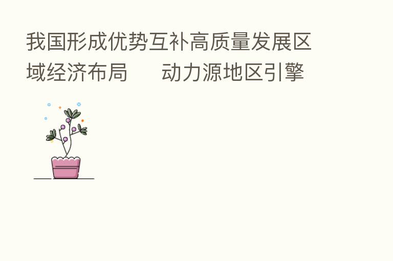 我国形成优势互补高质量发展区域经济布局 动力源地区引擎作用不断增强