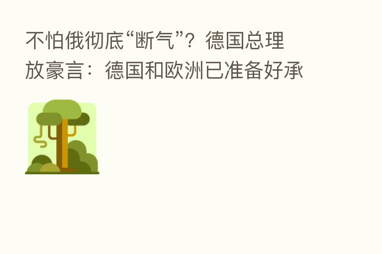 不怕俄彻底“断气”?德国总理放豪言:德国和欧洲已准备好承受后果!但这场“限价会”开得很艰难