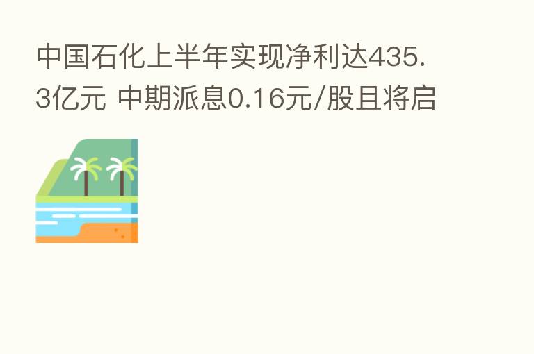 中国石化上半年实现净利达435.3亿元 中期派息0.16元/股且将启动回购