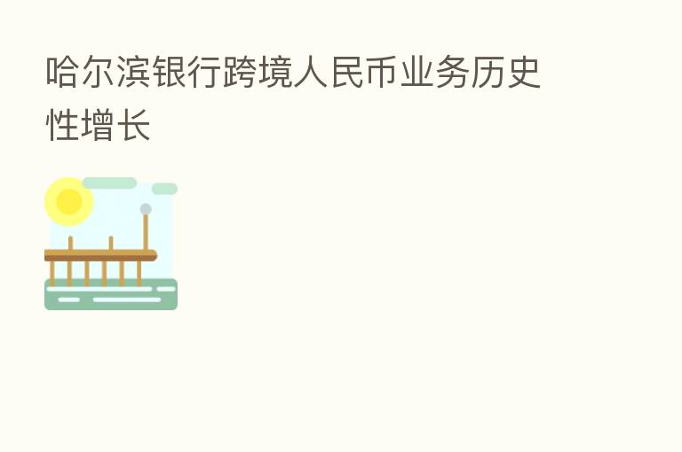 哈尔滨银行跨境人民币业务历史性增长