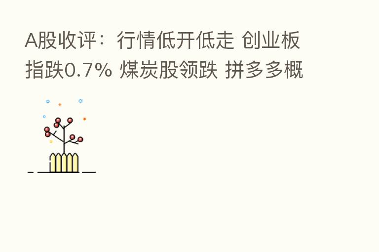 A股收评:行情低开低走 创业板指跌0.7% 煤炭股领跌 拼多多概念活跃