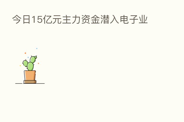 今日15亿元主力资金潜入电子业