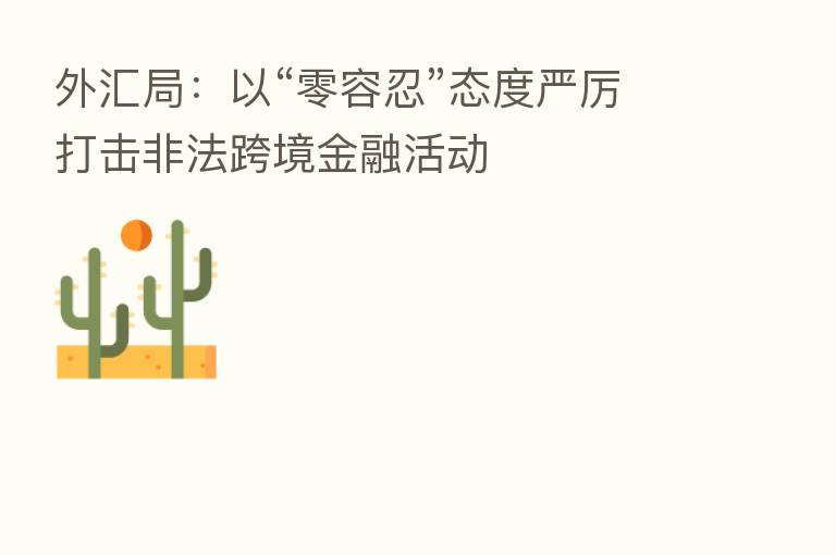 外汇局:以“零容忍”态度严厉打击非法跨境金融活动