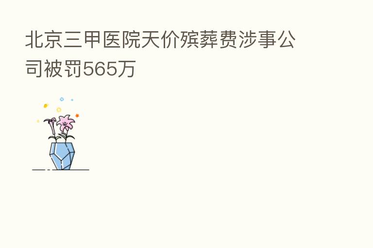 北京三甲医院天价殡葬费涉事公司被罚565万