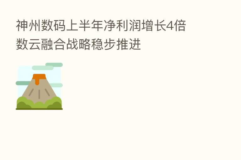 神州数码上半年净利润增长4倍 数云 战略稳步推进