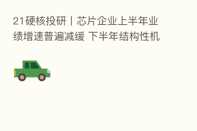 21硬核投研丨芯片企业上半年业绩增速普遍减缓 下半年结构性机遇犹存