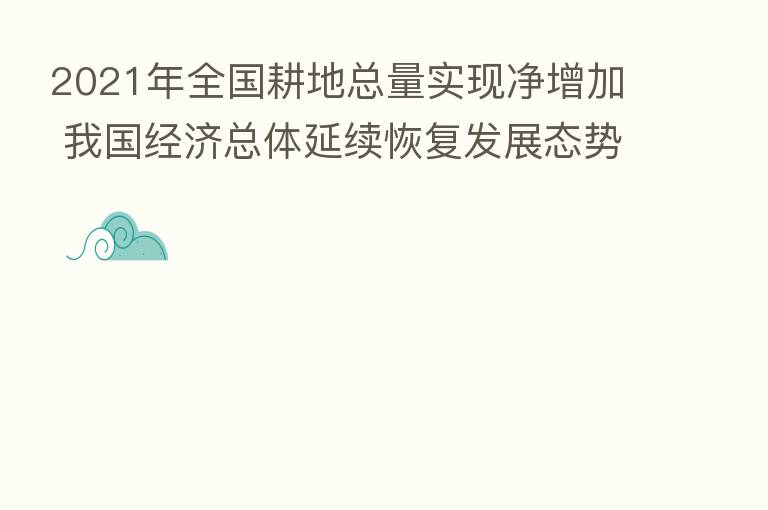 2021年全国耕地总量实现净增加 我国经济总体延续恢复发展态势