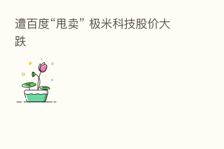 遭百度“甩卖” 极米科技股价大跌