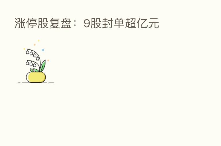涨停股复盘:9股封单超亿元
