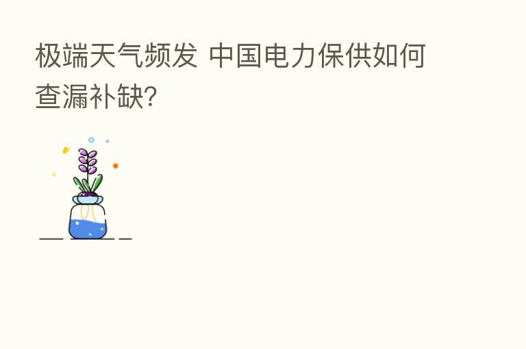 极端天气频发 中国电力保供如何查漏补缺?
