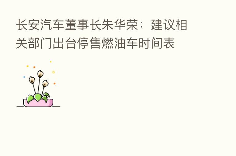 长安汽车董事长朱华荣:建议相关部门出台停售燃油车时间表